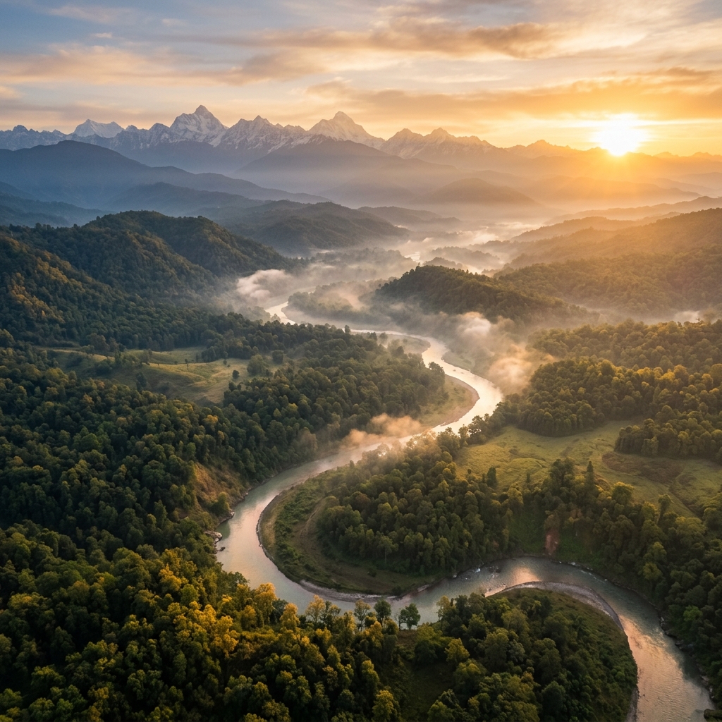 Himalayan mountains landscape
